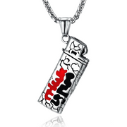 Fashion Punk Trending Hip Hop Lighter and Personalized Bottle Opener Handmade Crystal Cuban Iced Out Bling Sparkle American Diamond Pendant Cubic Zirconia Necklace with Chain Gift Jewelry for Men and Women