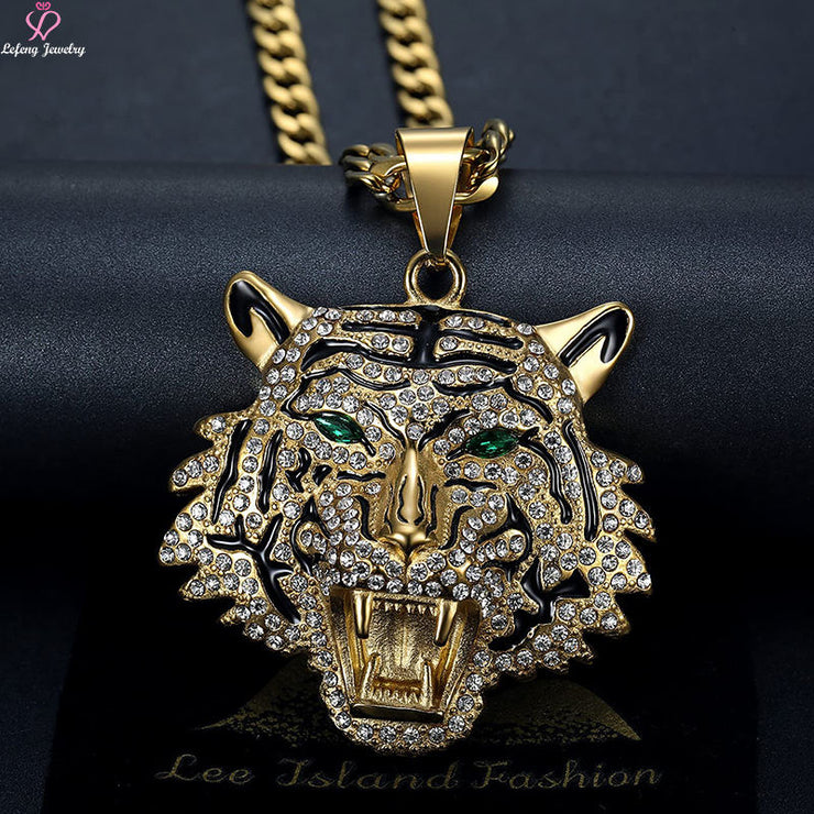 HipHop Tiger Iced Out Bling Pendant for Men & Women
