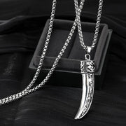 Fashion Punk Trending Hip Hop Elephant Ivory Tusks Teeth Handmade Crystal Cuban Iced Out Bling Sparkle American Diamond Pendant Cubic Zirconia Necklace with Chain Gift Jewelry for Men and Women