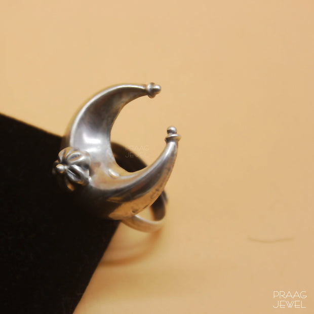 Crescent Moon Silver Ring