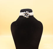 Sandhija Floral 925 Silver Choker Necklace With Oxidised Polish
