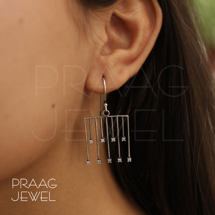 Pure Silver Earrings | 925 Silver Earrings | Silver Earrings | Oxidised Silver Earrings | Oxidised Jewellery | Hoop Earrings