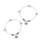 Meera 925 Silver Anklet With Oxidized Polish 0027