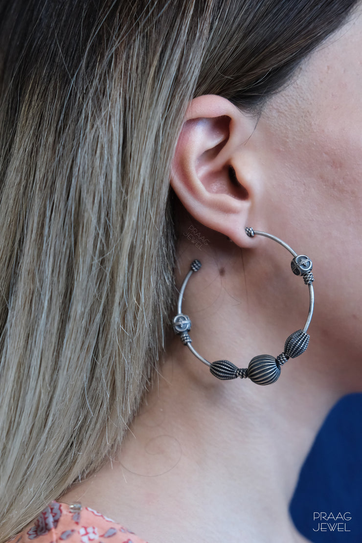 Pure Silver Earrings | 925 Silver Earrings | Silver Earrings | Oxidised Silver Earrings | Oxidised Jewellery | Bali Earrings