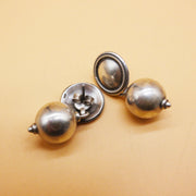 Tejaswi Ball Earrings In 925 Silver With Oxidized Polish 0118