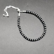 Silver Nazariya Bracelet With Black & Silver Beads 0003