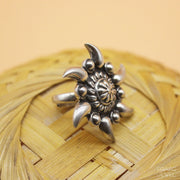Sudarshanam Silver Ring With Oxidized Polish 0025